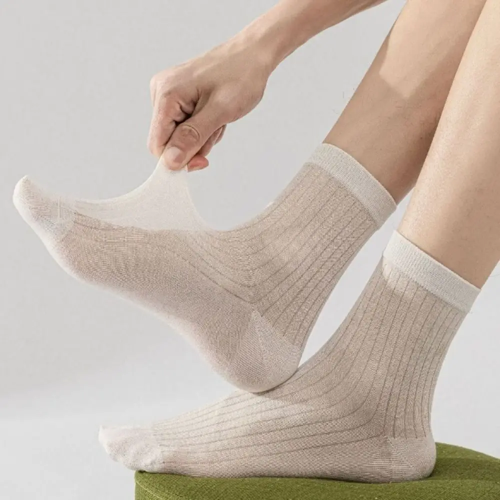 Comfortable Solid Color Business Socks Men Stripe Mesh Thin Mid-calf Socks Men Summer Breathable Men Tube Socks Daily
Comfortable Solid Color Business Socks Men Stripe Mesh Thin Mid-calf Socks Men Summer Breathable Men Tube Socks Daily