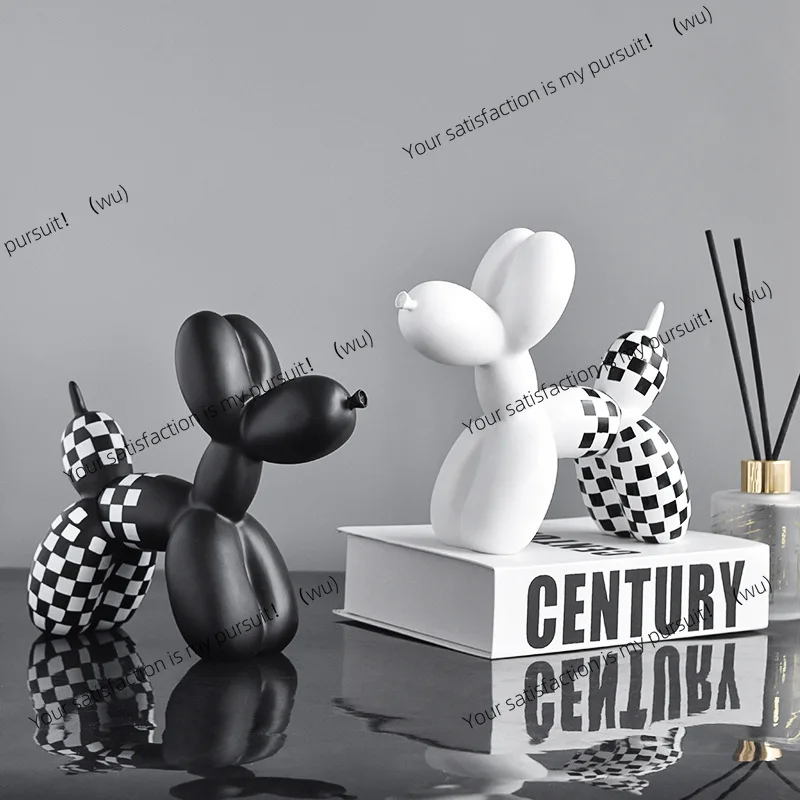 Black and white plaid balloon dog ornament home soft decoration living room entrance jewelry resin handicraft
Black and white plaid balloon dog ornament home soft decoration living room entrance jewelry resin handicraft