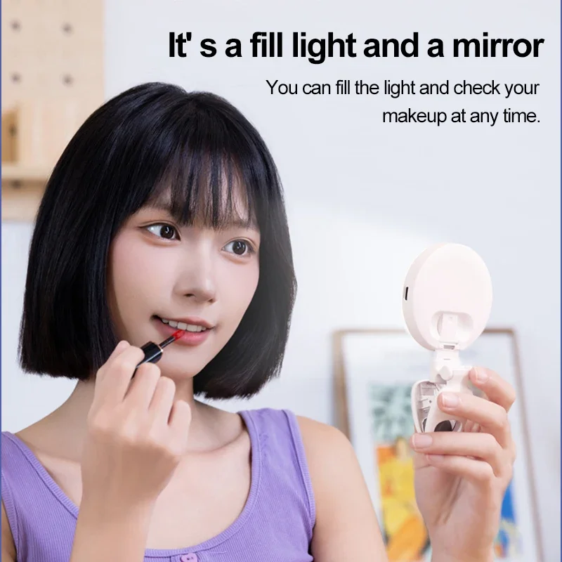 Portable Rechargeable Led Lamp Mirror with Light Ring Selfie Led Light Phone Light Clip Fill Selfie Camera Mobile Phones
Portable Rechargeable Led Lamp Mirror with Light Ring Selfie Led Light Phone Light Clip Fill Selfie Camera Mobile Phones