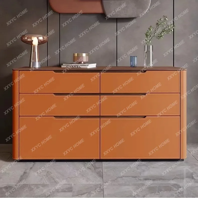 MM Household modern medieval style saddle leather dining side cabinet, entrance cabinet
MM Household modern medieval style saddle leather dining side cabinet, entrance cabinet