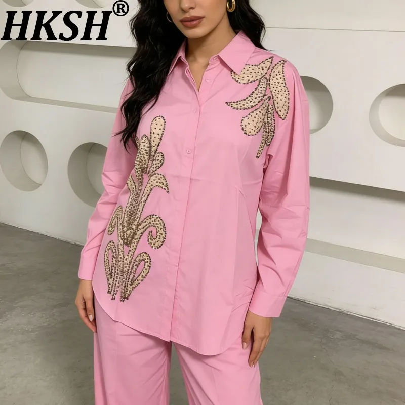 Женская рубашка HKSH с пайетками, отложным воротником, на одной пуговице, с длинными рукавами, универсальная, модная, в корейском стиле, повседневный топ, весна-осень HK21627
Женская рубашка HKSH с пайетками, отложным воротником, на одной пуговице, с длинными рукавами, универсальная, модная, в корейском стиле, повседневный топ, весна-осень HK21627