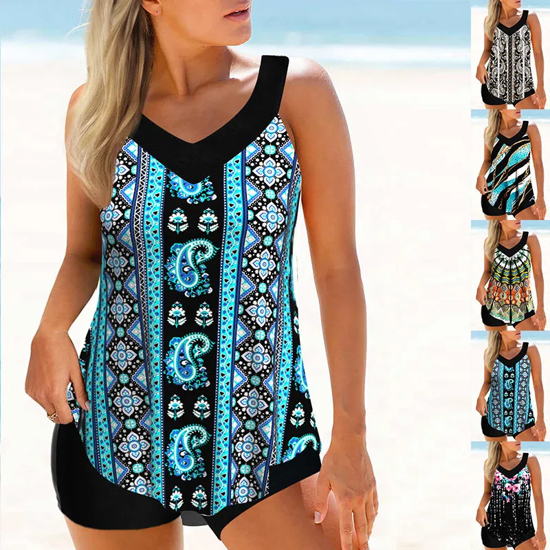 2023 Women's Sexy Beach Swimwear Tankini Two Piece Swimwear Print Tankini Beach Summer Fashion Beach Women's Swimwear Set
2023 Women's Sexy Beach Swimwear Tankini Two Piece Swimwear Print Tankini Beach Summer Fashion Beach Women's Swimwear Set