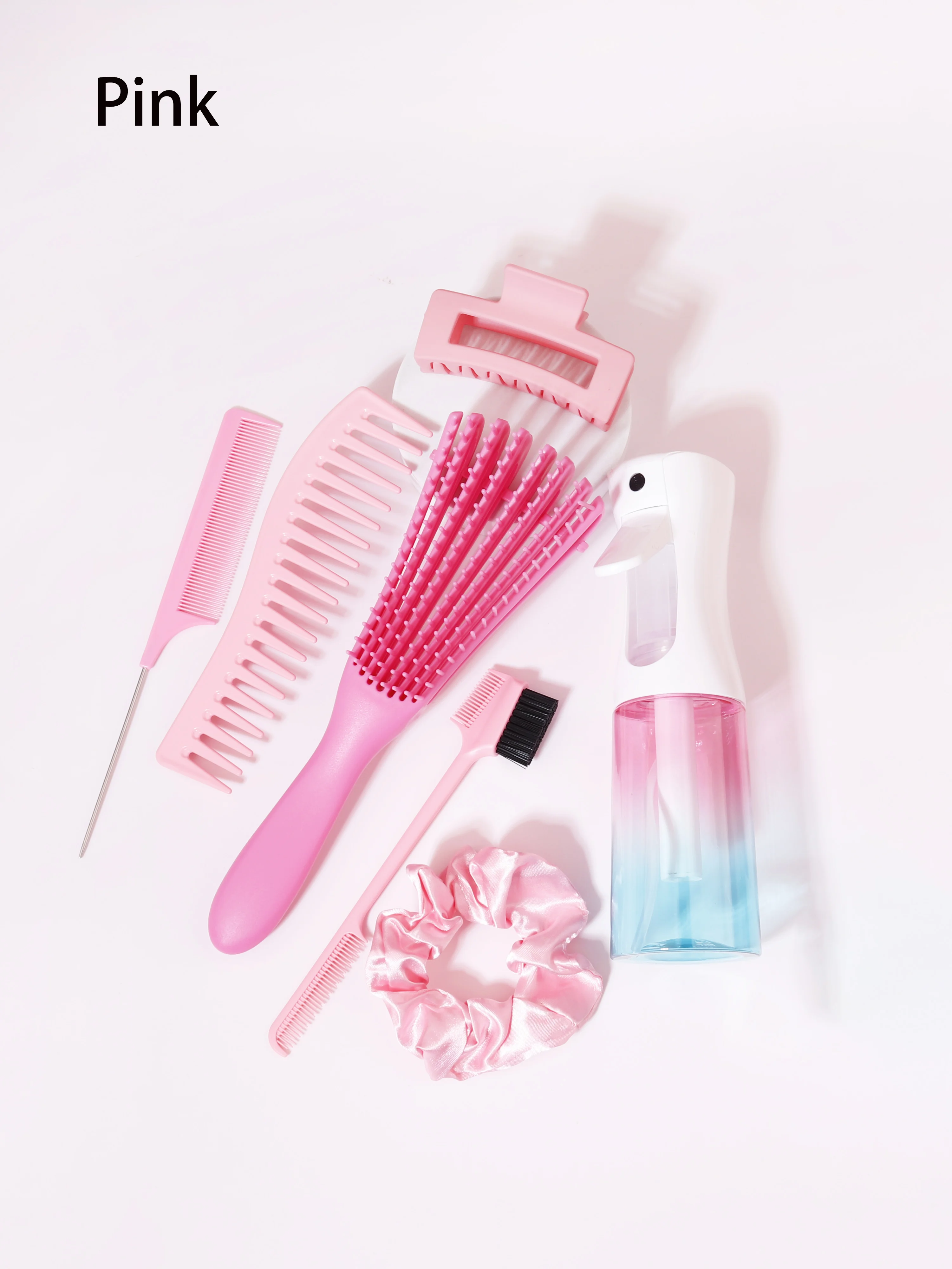 7PCS hair brush set, hair wrinkle removing brush, with spray bottle and hairpin, suitable for dry and wet hair, gift giving
7PCS hair brush set, hair wrinkle removing brush, with spray bottle and hairpin, suitable for dry and wet hair, gift giving