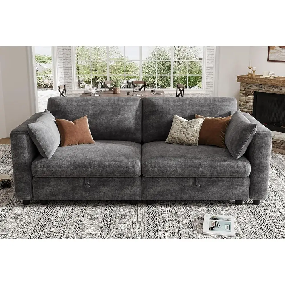 2 Seater Grey Chenille Sofa with Adjustable Backrest and Comfortable Cushions for Living Room
2 Seater Grey Chenille Sofa with Adjustable Backrest and Comfortable Cushions for Living Room