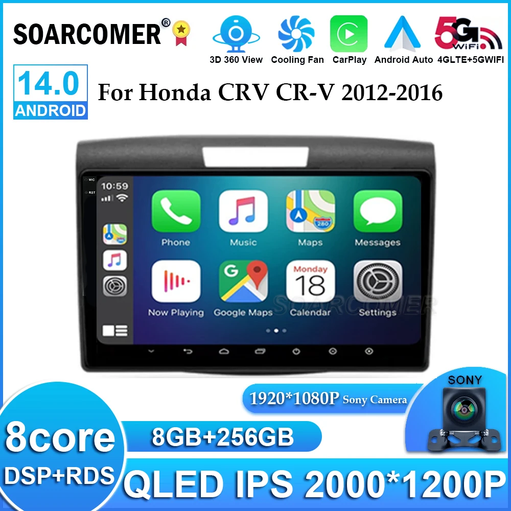 Android 14 Car Radio For Honda CRV CR-V 2012 2013 2014 2015 2016 Carplay Android Auto Car Stereo Multimedia Player 4G+WIFI
Android 14 Car Radio For Honda CRV CR-V 2012 2013 2014 2015 2016 Carplay Android Auto Car Stereo Multimedia Player 4G+WIFI