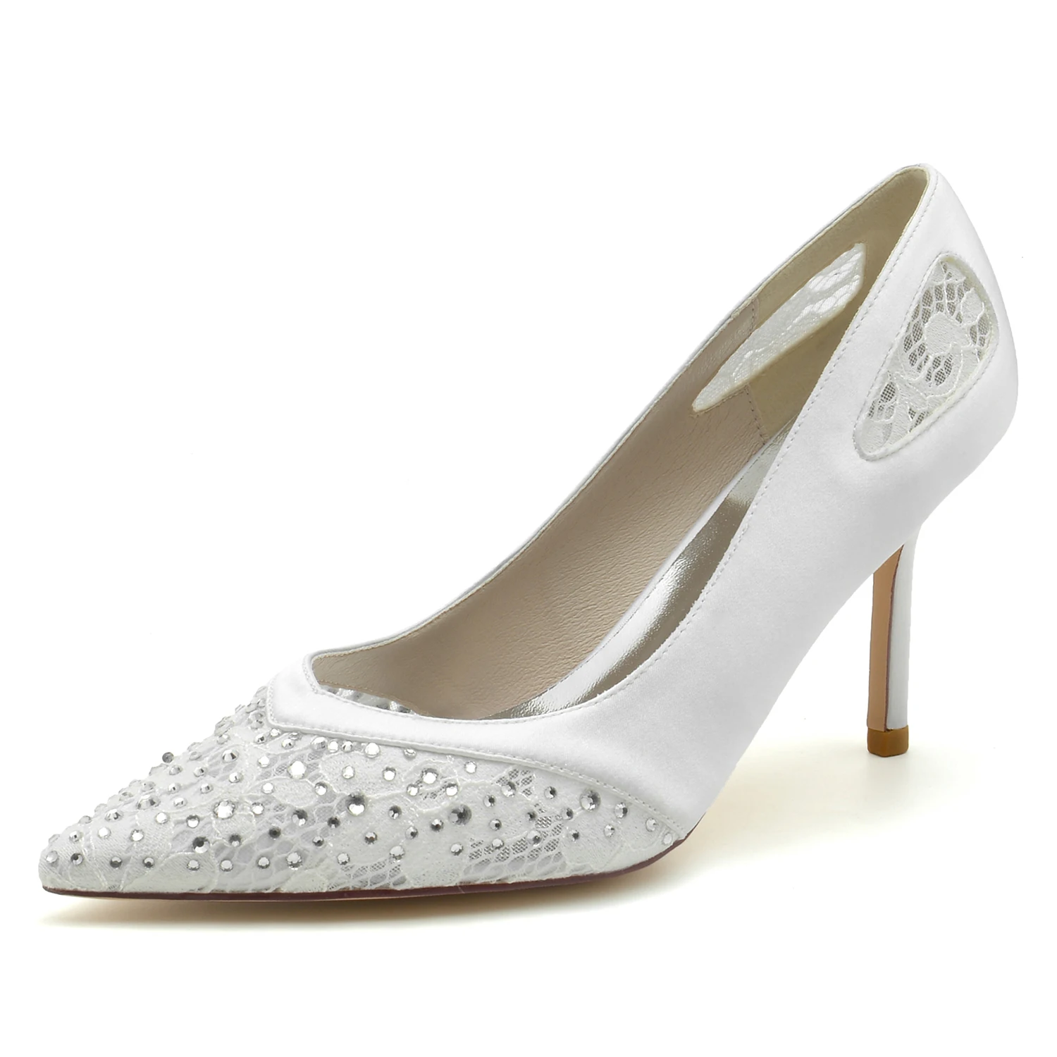 Elegant Lace with Satin Lady Shoes Rhinestone Crystals Hollow Out Super Thin Heels Bridal Wedding Party Evening Dress Pumps
Elegant Lace with Satin Lady Shoes Rhinestone Crystals Hollow Out Super Thin Heels Bridal Wedding Party Evening Dress Pumps