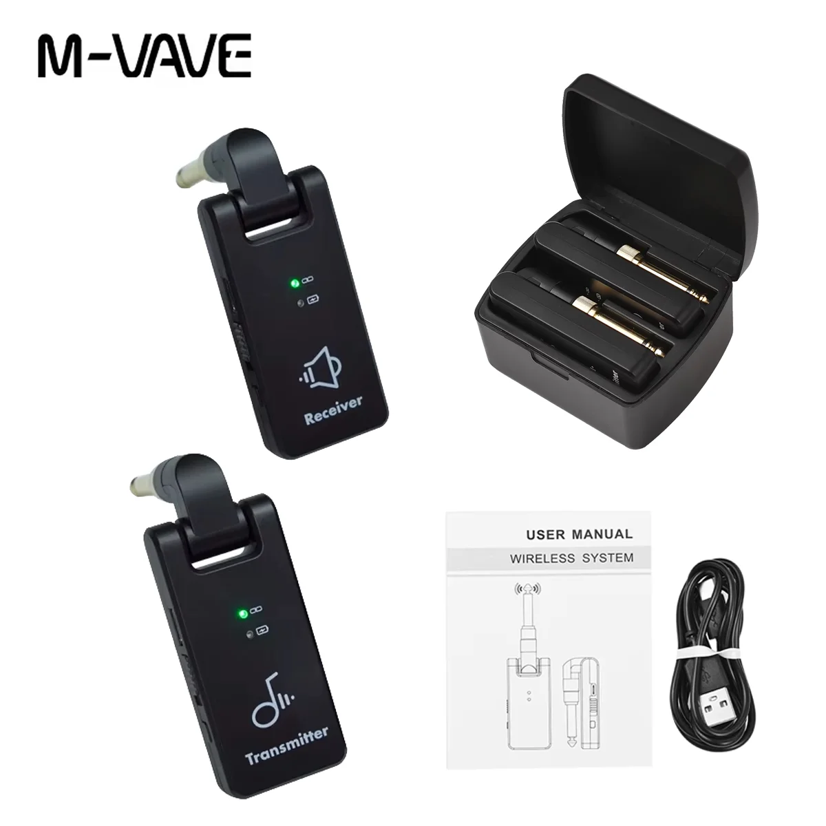 M-VAVE WP-8 Electric Guitar Wireless Transmitter Receiver, Built-in Battery Design with Portable Charging Case
M-VAVE WP-8 Electric Guitar Wireless Transmitter Receiver, Built-in Battery Design with Portable Charging Case