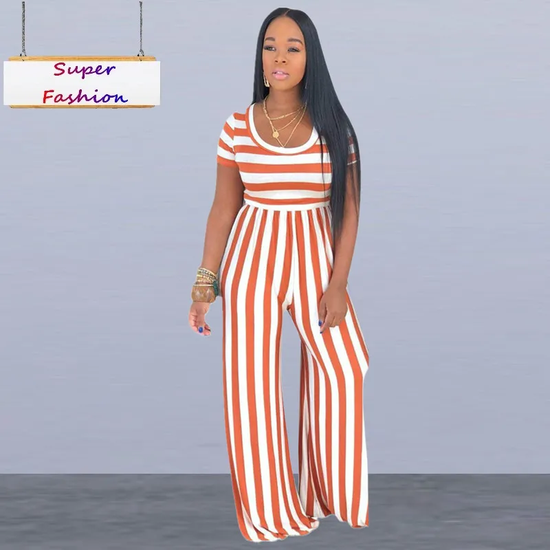 S-3XL Plus Size Summer Casual Simple Wide Leg Jumpsuit Stripe Short Sleeve Outfit Round Neck Loose Romper Wholesale Dropshipping
S-3XL Plus Size Summer Casual Simple Wide Leg Jumpsuit Stripe Short Sleeve Outfit Round Neck Loose Romper Wholesale Dropshipping