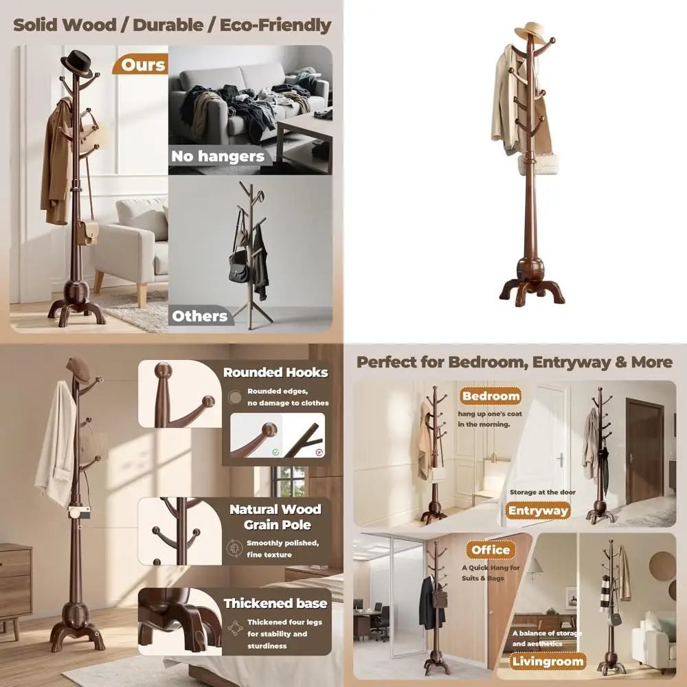 Прочная деревянная вешалка для прихожей с 8 крючками, усиленная вешалка для одежды для прихожей, спальни или офиса, грузоподъемность 240 фунтов, высота 71,6 дюйма, цвет орех.
Прочная деревянная вешалка для прихожей с 8 крючками, усиленная вешалка для одежды для прихожей, спальни или офиса, грузоподъемность 240 фунтов, высота 71,6 дюйма, цвет орех.