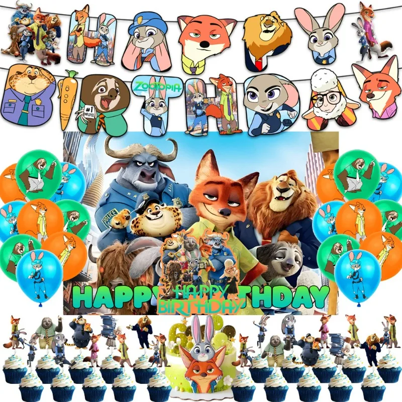 Zootopia 2 Theme Birthday Party Decorations Rabbit Police Officer Children's Balloon Flag Cake Decoration Background Set New
Zootopia 2 Theme Birthday Party Decorations Rabbit Police Officer Children's Balloon Flag Cake Decoration Background Set New