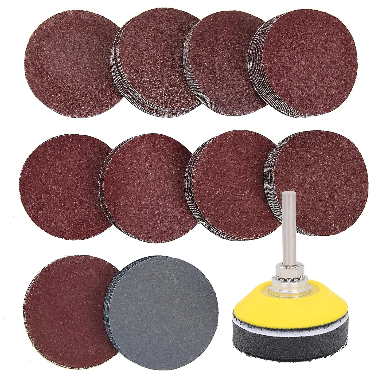 2 Inch Sanding Discs Assortment Pack, 100 Pieces 80-3000 Grit with Backing Plate and Buffering Pad for Drill Grinder Tool
2 Inch Sanding Discs Assortment Pack, 100 Pieces 80-3000 Grit with Backing Plate and Buffering Pad for Drill Grinder Tool