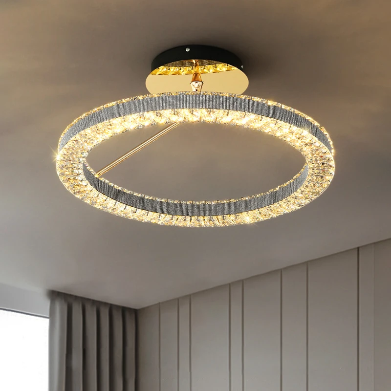 Modern Luxury Chandelier Crystal Living Room Pendant Light Ring Crystal Light Atmosphere Kitchen Bedroom Designer Light Fixtures
Modern Luxury Chandelier Crystal Living Room Pendant Light Ring Crystal Light Atmosphere Kitchen Bedroom Designer Light Fixtures