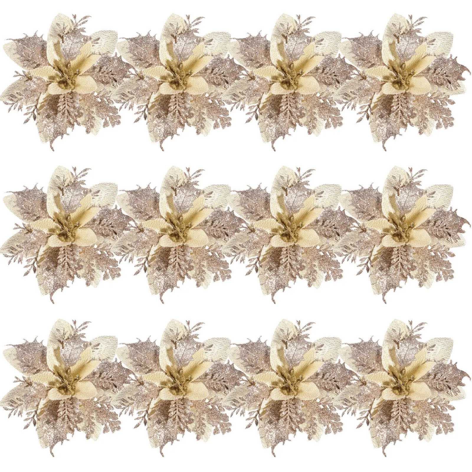 Artificial Flower naments Glitter Poinsettia Christmas Decor Craft DIY Party Gold Color Garland Tree New Year Wedding Holiday
Artificial Flower naments Glitter Poinsettia Christmas Decor Craft DIY Party Gold Color Garland Tree New Year Wedding Holiday