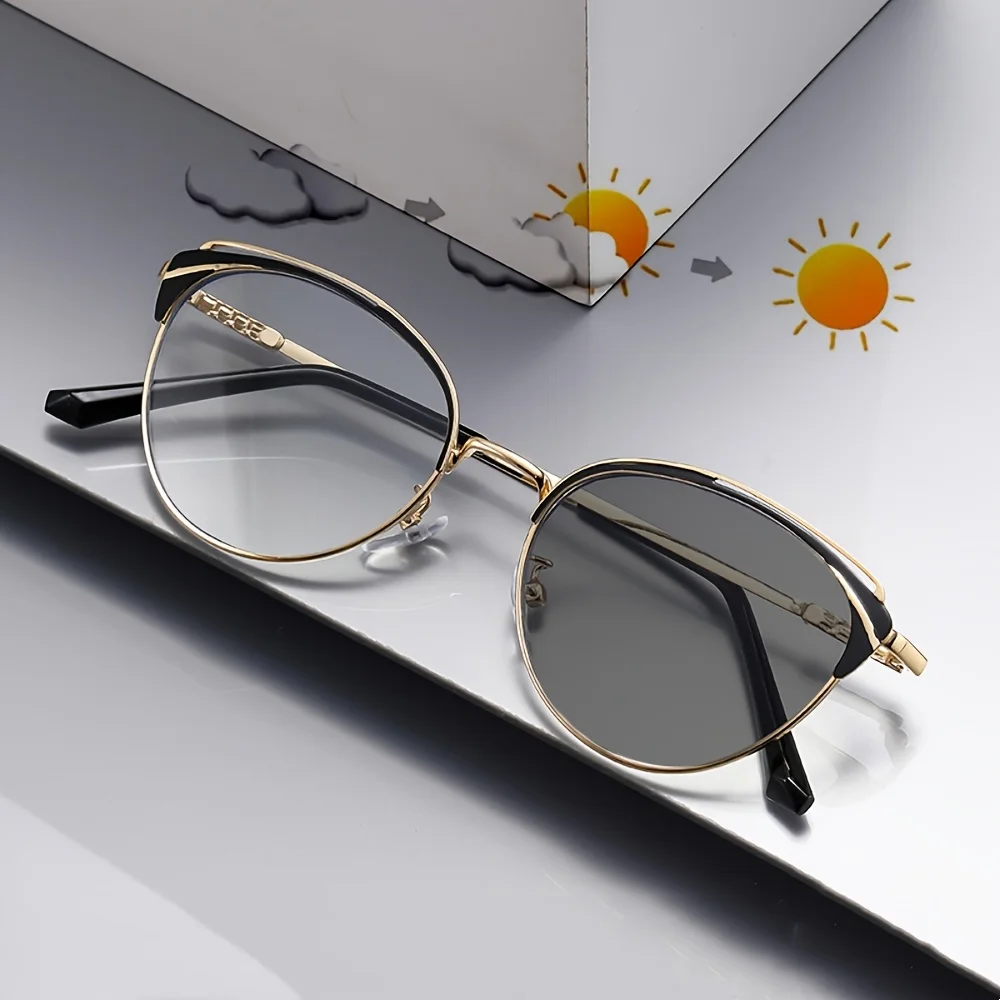 1pcs New high-end retro metal cat eye holder for men and women, equipped with photochromic day and night dual-use sunglasses
1pcs New high-end retro metal cat eye holder for men and women, equipped with photochromic day and night dual-use sunglasses