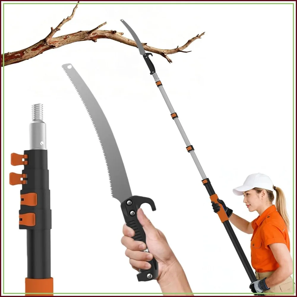 26FT Reach Pole Saws for Tree Trimming, 5-20FT Telescoping Extension Pole, 19" 3X Detachable Saw, Non-Slip Handle, Tree Trimmer for Garden Palms Shrubs
26FT Reach Pole Saws for Tree Trimming, 5-20FT Telescoping Extension Pole, 19" 3X Detachable Saw, Non-Slip Handle, Tree Trimmer for Garden Palms Shrubs