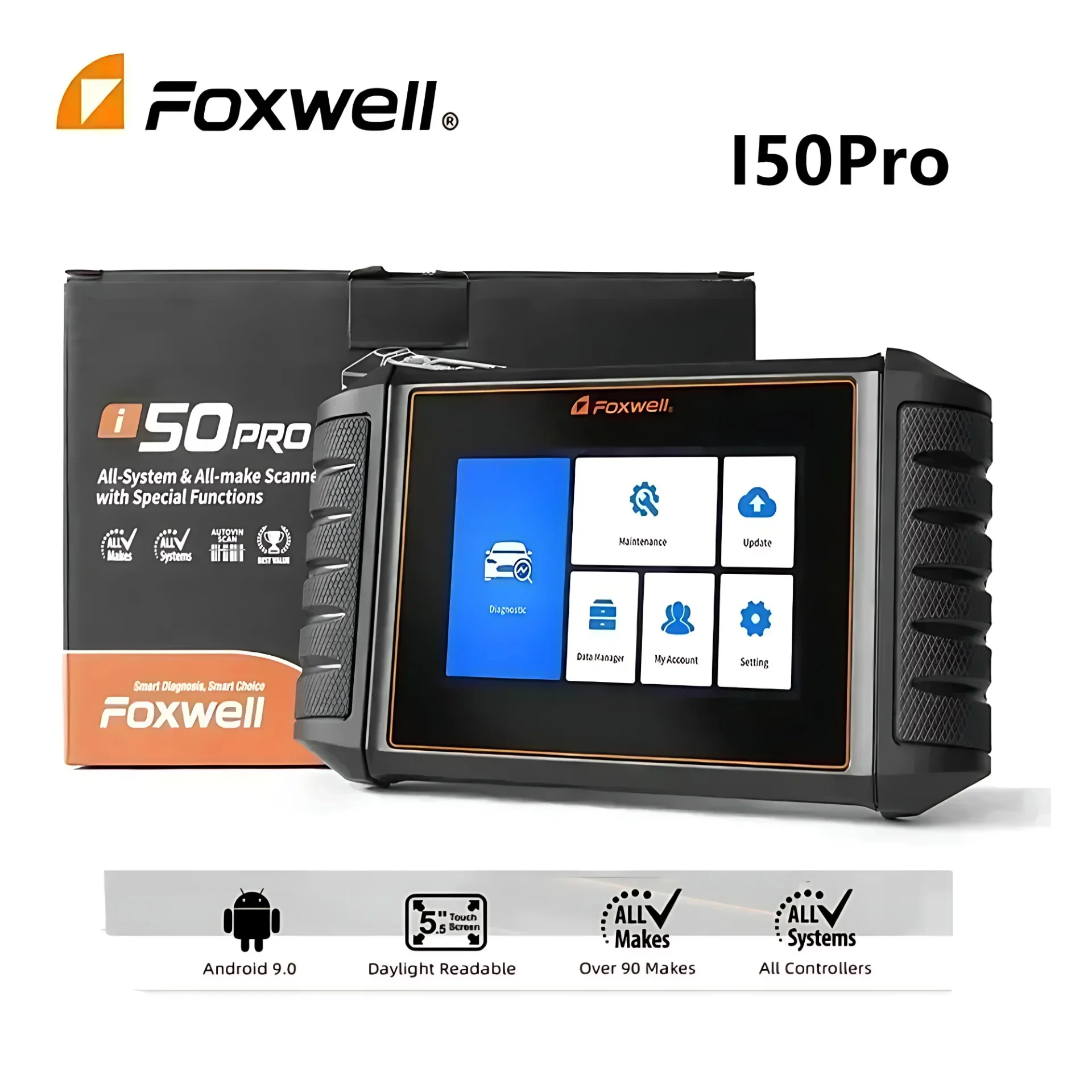 Foxwell I50 Pro Car Diagnostic Scanner All-System & All-make Scanner with Special Functions obd2 scanner Update of NT650
Foxwell I50 Pro Car Diagnostic Scanner All-System & All-make Scanner with Special Functions obd2 scanner Update of NT650
