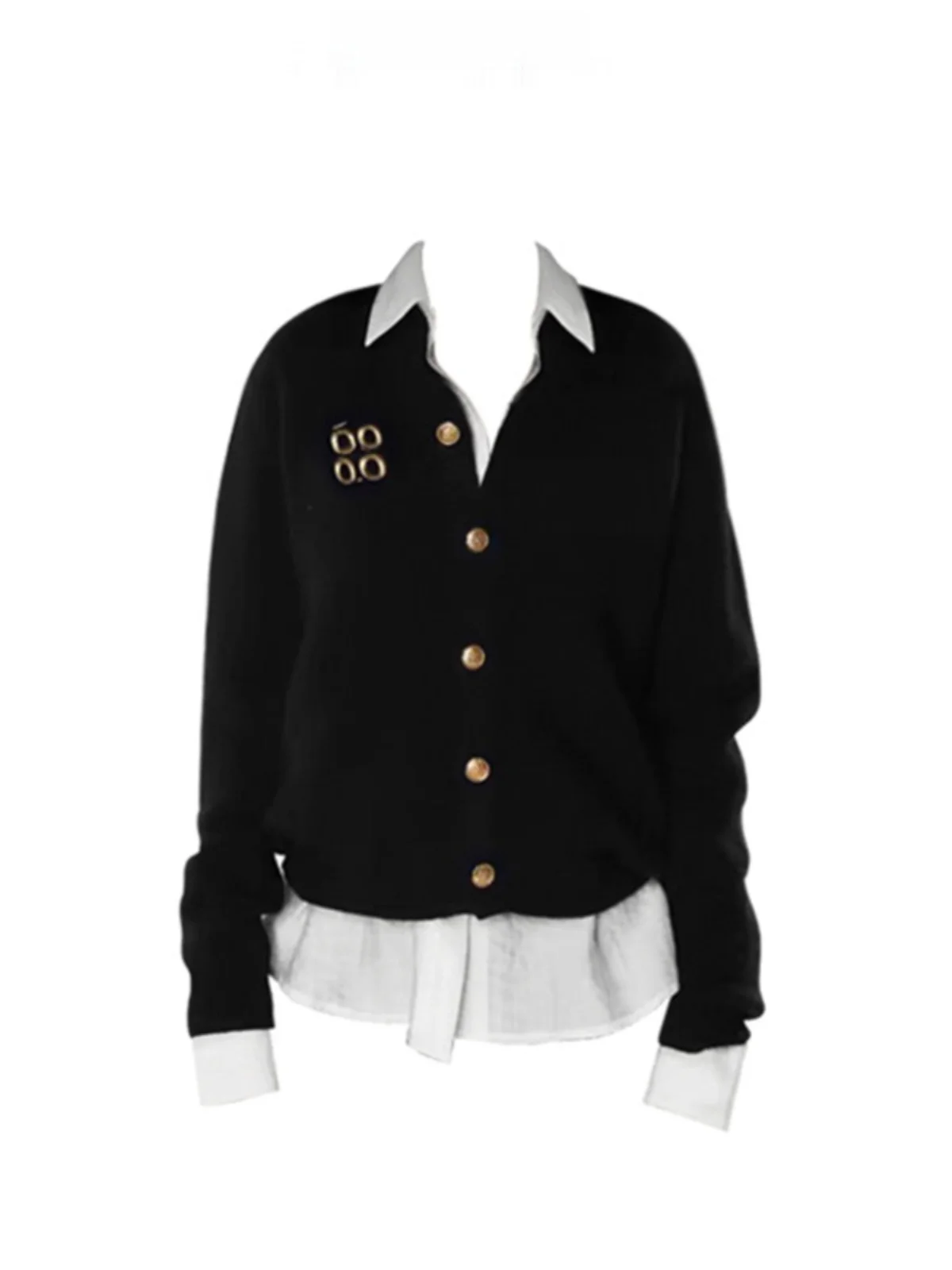 Дизайнерский вязаный кардиган-пальто с золотыми пуговицами и синими вставками для женщин, осенне-весенний, в стиле кэжуал, для колледжа, короткая верхняя одежда
Дизайнерский вязаный кардиган-пальто с золотыми пуговицами и синими вставками для женщин, осенне-весенний, в стиле кэжуал, для колледжа, короткая верхняя одежда