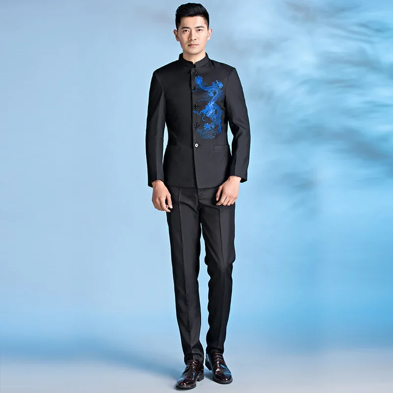 2025 New Men Embroidered Suit 2 Pieces Black / Red / Royal Blue Fashion Male Wedding Party Performance Dress Blazer and Trousers
2025 New Men Embroidered Suit 2 Pieces Black / Red / Royal Blue Fashion Male Wedding Party Performance Dress Blazer and Trousers