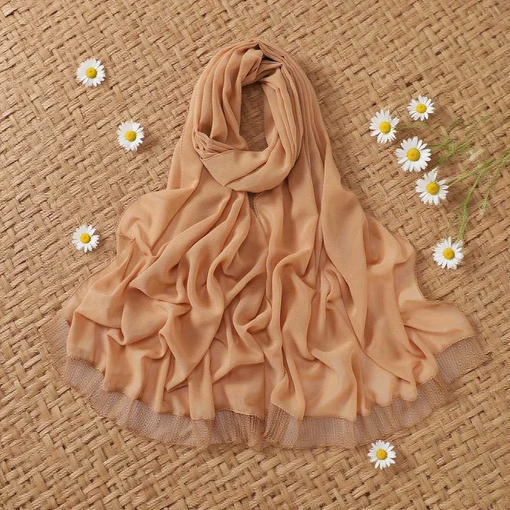 Korean Lace Patchwork Chiffon Scarf Women's Versatile Styles Solid Color Bandanas Shawl Wraps Headband Bufanda Stoles Mujer
Korean Lace Patchwork Chiffon Scarf Women's Versatile Styles Solid Color Bandanas Shawl Wraps Headband Bufanda Stoles Mujer