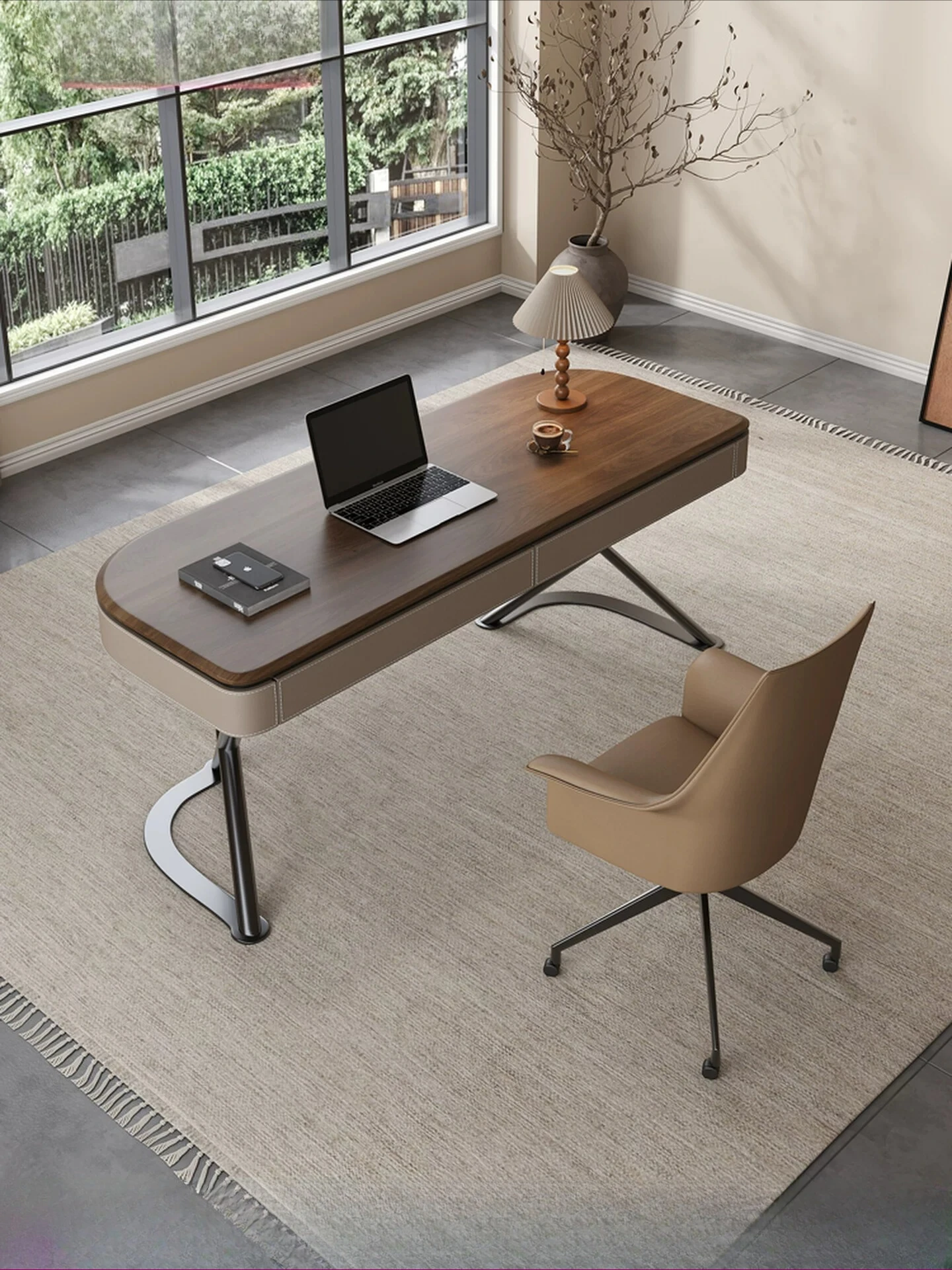 PYJ high-end solid wood light luxury modern simple home bedroom walnut desk
PYJ high-end solid wood light luxury modern simple home bedroom walnut desk
