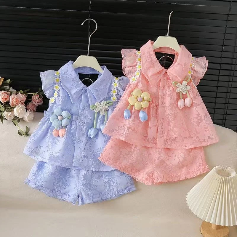 Single-breasted floral thin summer regular small flutter sleeve floral outfit for girls
Single-breasted floral thin summer regular small flutter sleeve floral outfit for girls