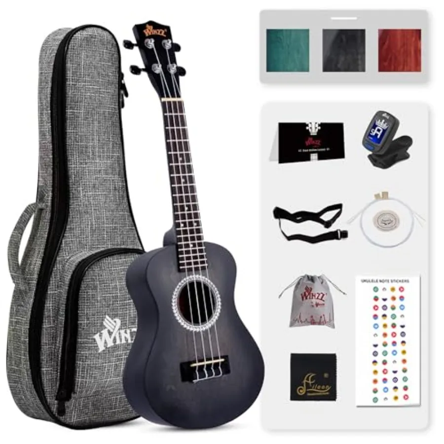 HAND RUBBED Series Concert Ukulele Vintage Hawaiian with Bag Tuner Strap Extra Strings Fingerboard Sticker 23 Inches Black
HAND RUBBED Series Concert Ukulele Vintage Hawaiian with Bag Tuner Strap Extra Strings Fingerboard Sticker 23 Inches Black