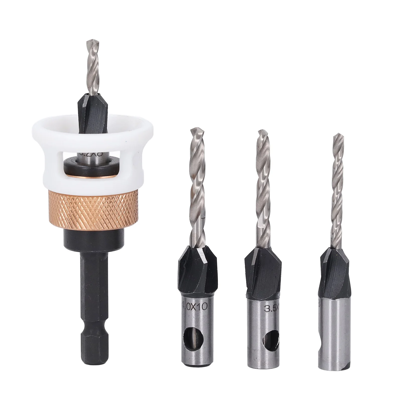 Counter Sinker Drill Bit Set Countersink Drill Bit Set 4 Flute Aluminium Alloy Adjustable Depth Countersink Wood Drill Bit Set
Counter Sinker Drill Bit Set Countersink Drill Bit Set 4 Flute Aluminium Alloy Adjustable Depth Countersink Wood Drill Bit Set