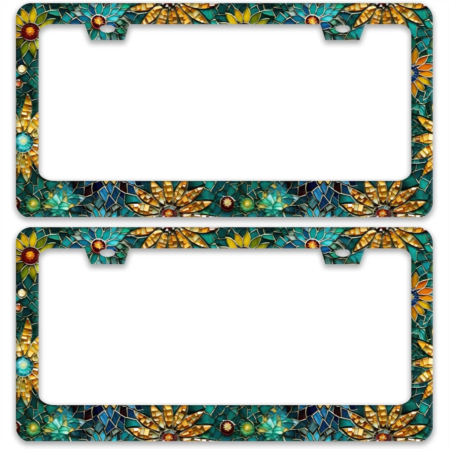 2 Pack Glass Flowers License Plate Frame, Colorful Floral Car Tag Holder, Stainless Steel Auto Bracket with Screws for US Plates
2 Pack Glass Flowers License Plate Frame, Colorful Floral Car Tag Holder, Stainless Steel Auto Bracket with Screws for US Plates