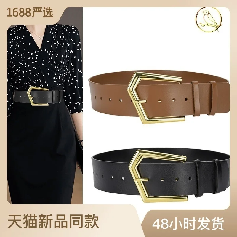 100% genuine real leather Leather belt for women with skirt, coat, INS style belt, simple and versatile, waist closure wide need
100% genuine real leather Leather belt for women with skirt, coat, INS style belt, simple and versatile, waist closure wide need