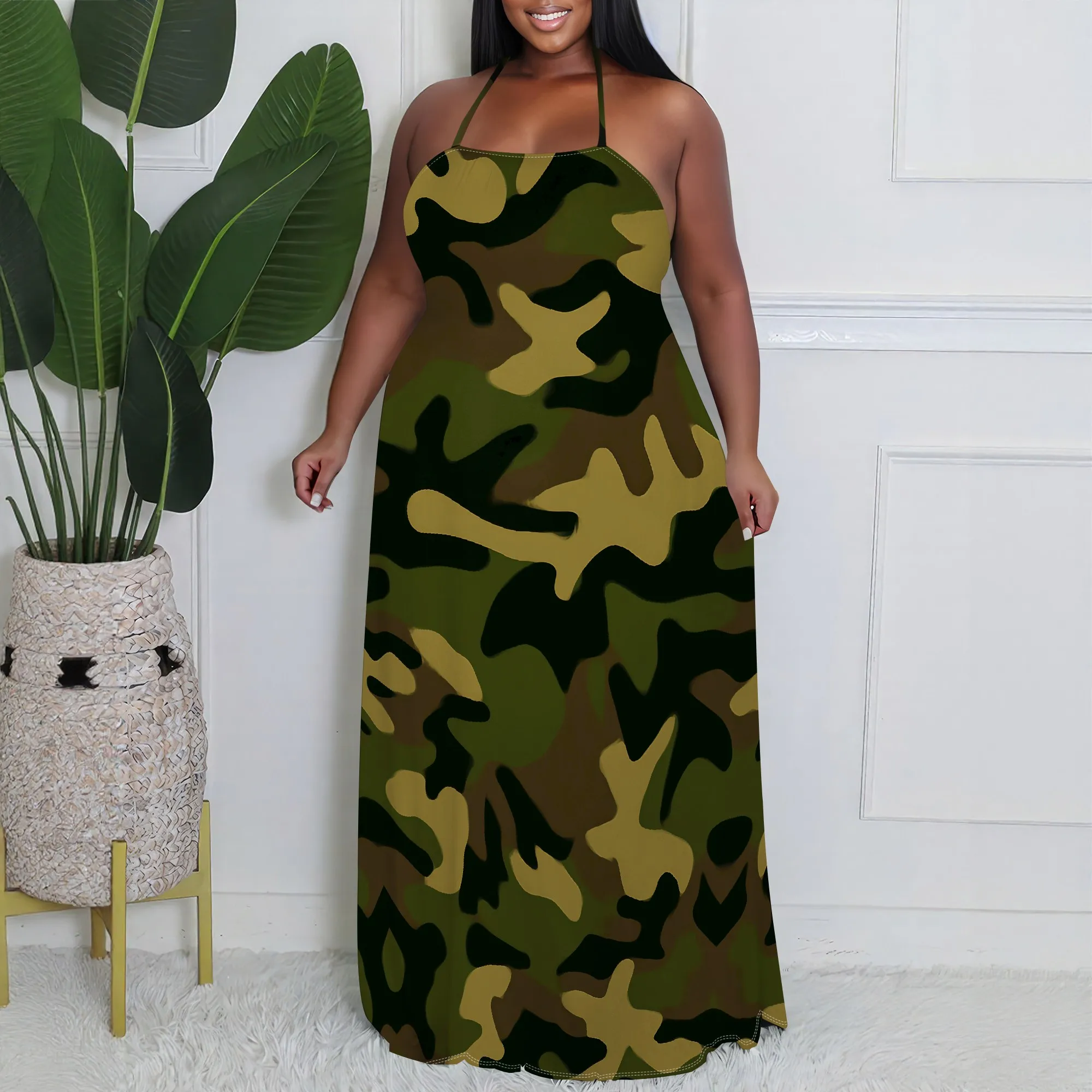 Plus Size Camo Maxi Dress XL-6XL Sleeveless Halter Neck Long Dress for Summer Streetwear or Travel
Plus Size Camo Maxi Dress XL-6XL Sleeveless Halter Neck Long Dress for Summer Streetwear or Travel