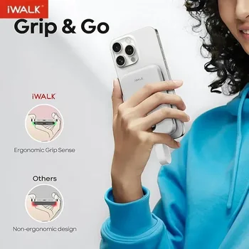 iWALK Magnetic Portable Charger 10000mAh: 15W Wireless Power Bank 30W Fast Charging with USB-C Cable for iPhone,Samsung
