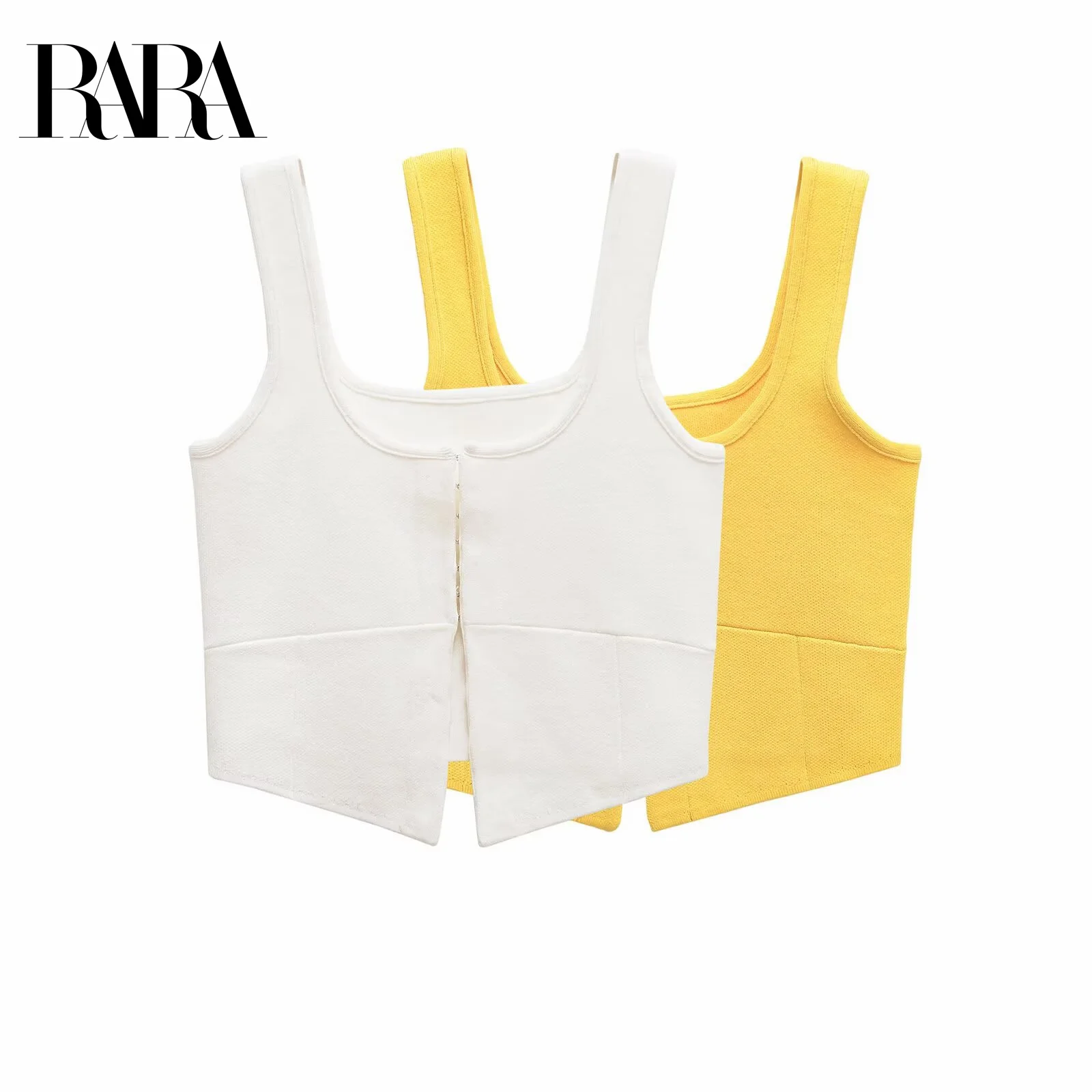 RARA Womens Sleeveless Square Neck Knitted Cropped Tank Top with Slit Decoration Stylish and Trendy Knitwear for Women
RARA Womens Sleeveless Square Neck Knitted Cropped Tank Top with Slit Decoration Stylish and Trendy Knitwear for Women