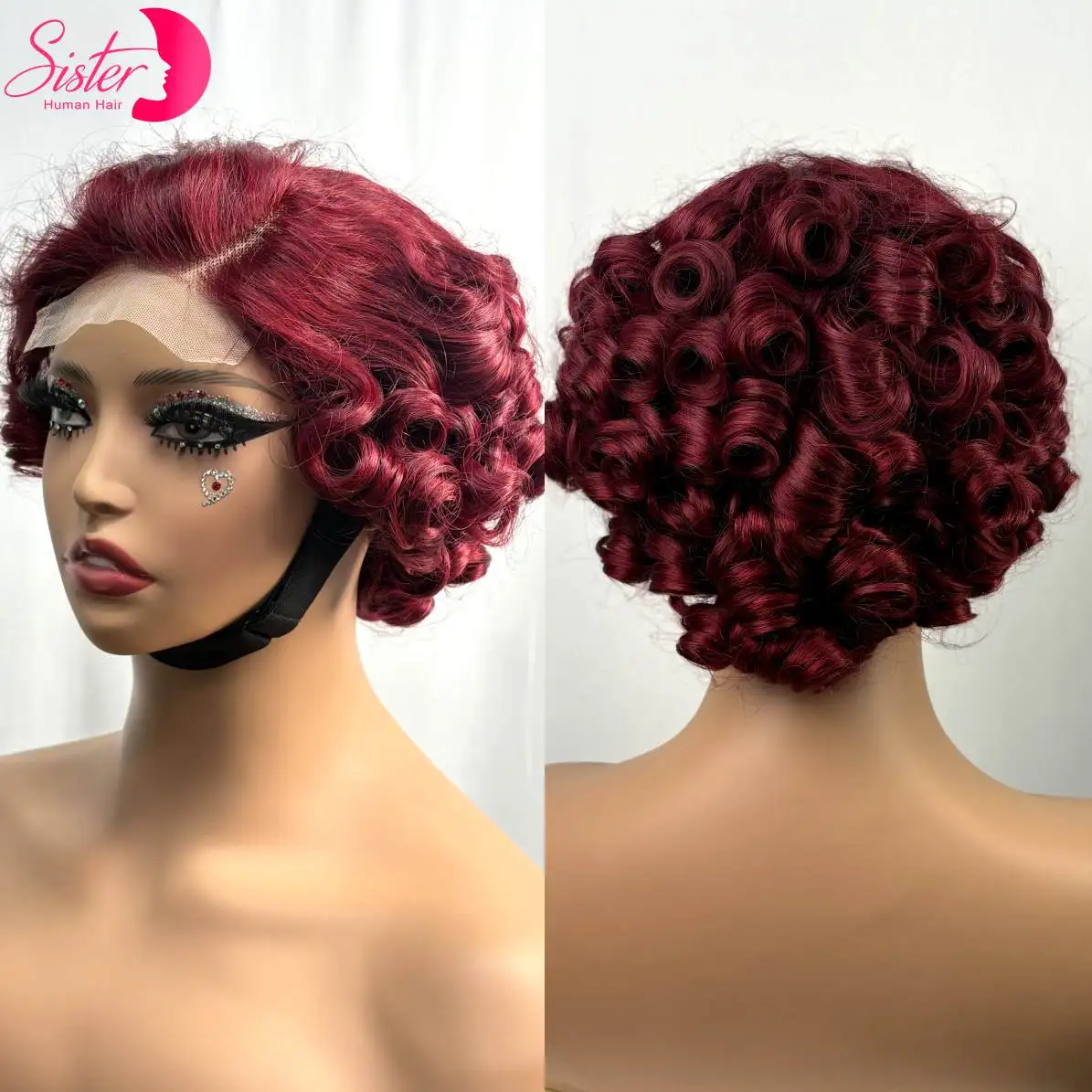 Short Burgundy 99J# Loose Fumi Bob Wig 4x4 Transparent Lace Closure Side Part Bouncy Curly Human Hair Wig 250% Density for Women
Short Burgundy 99J# Loose Fumi Bob Wig 4x4 Transparent Lace Closure Side Part Bouncy Curly Human Hair Wig 250% Density for Women