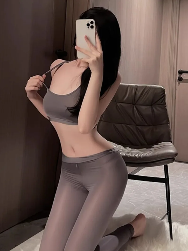 New sexy lingerie open crotch yoga pants pure black thin silk no need to take off pajamas jumpsuit tight fitting clothes 3CDQ
New sexy lingerie open crotch yoga pants pure black thin silk no need to take off pajamas jumpsuit tight fitting clothes 3CDQ