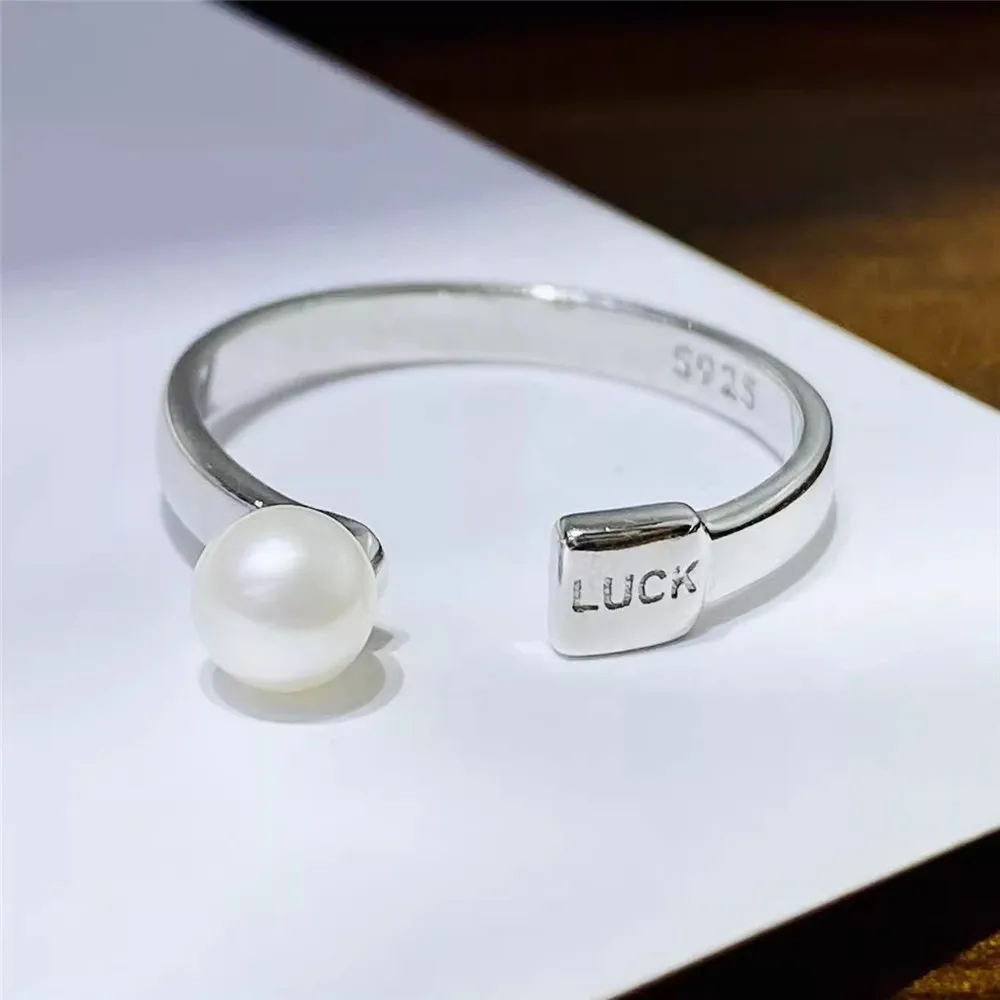 Кольцо из стерлингового серебра S925, инкрустированное цирконием, жемчужное кольцо с половиной отверстия, дизайн изменяемого размера, ювелирные изделия ручной работы, аксессуары для колец 
Кольцо из стерлингового серебра S925, инкрустированное цирконием, жемчужное кольцо с половиной отверстия, дизайн изменяемого размера, ювелирные изделия ручной работы, аксессуары для колец