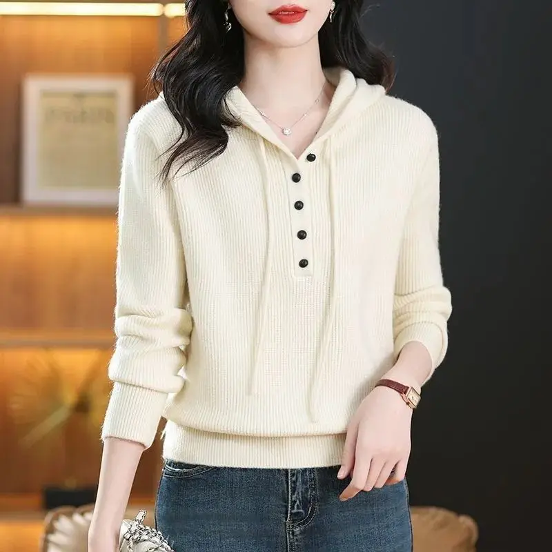 Hooded Knit Sweater, Plus Size, New Fashionable Loose Fit, Thickened Wool Coat, Inner Layer, Outer Layer, Women's Top
Hooded Knit Sweater, Plus Size, New Fashionable Loose Fit, Thickened Wool Coat, Inner Layer, Outer Layer, Women's Top