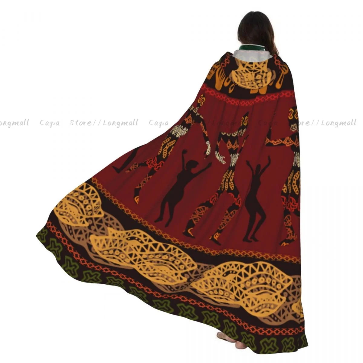 Adult Halloween Dancing People Ethnic African Art Cloak Cape Hooded Medieval Costume Full Length Dress Coat
Adult Halloween Dancing People Ethnic African Art Cloak Cape Hooded Medieval Costume Full Length Dress Coat