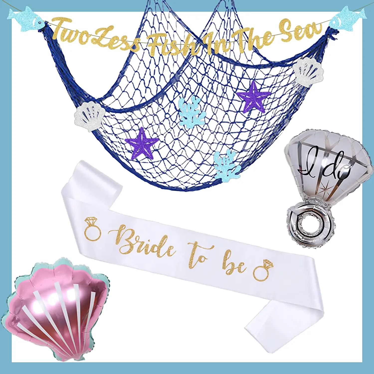 Two Less Fish In The Sea Decorations Nautical Sea Themed Bridal Shower Wedding Bachelorette Party Decoration with Fishing Net
Two Less Fish In The Sea Decorations Nautical Sea Themed Bridal Shower Wedding Bachelorette Party Decoration with Fishing Net