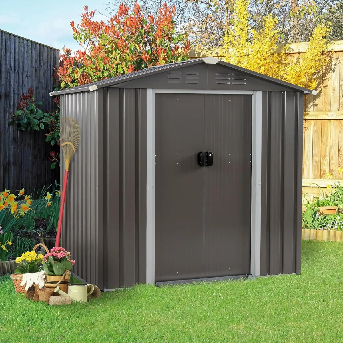 6 x 4 x 6 FT Outdoor Storage Shed Clearance with Lockable Door Metal Garden Shed Steel Anti-Corrosion Storage House Waterproof
6 x 4 x 6 FT Outdoor Storage Shed Clearance with Lockable Door Metal Garden Shed Steel Anti-Corrosion Storage House Waterproof