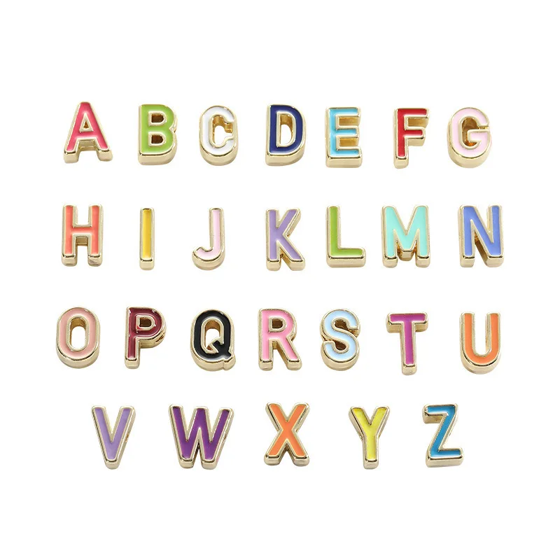Simple perforated alloy letter beads, oil-dripping letter spacer beads, handcrafted diy bracelet accessories and ornaments
Simple perforated alloy letter beads, oil-dripping letter spacer beads, handcrafted diy bracelet accessories and ornaments