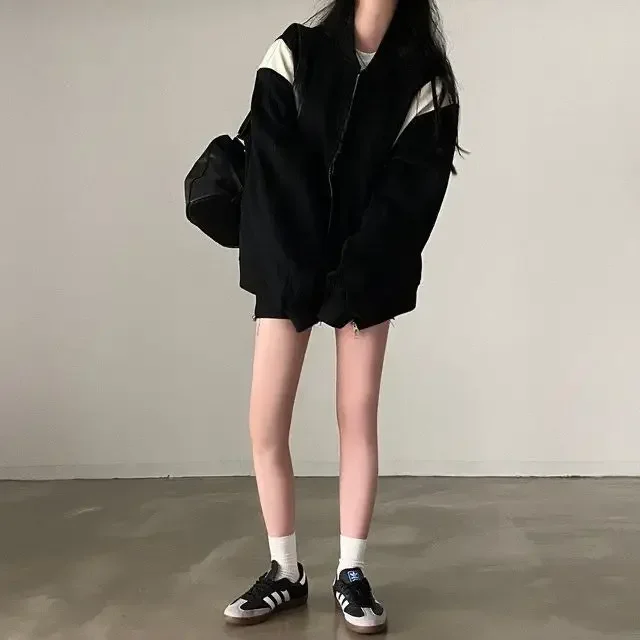 Korean Fashion Bomber Jacket Women Vintage Streetwear Oversized Zipper Black Jackets Casual Chic Aesthetic Autumn Coat
Korean Fashion Bomber Jacket Women Vintage Streetwear Oversized Zipper Black Jackets Casual Chic Aesthetic Autumn Coat