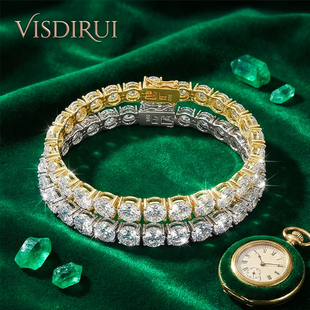 VISDIRUI 3-6.5mm Multi Size D Color Moissanite Tennis Bracelet S925 Sterling Silver Adjustable Spring Clasp Fine Jewelry Gift
VISDIRUI 3-6.5mm Multi Size D Color Moissanite Tennis Bracelet S925 Sterling Silver Adjustable Spring Clasp Fine Jewelry Gift