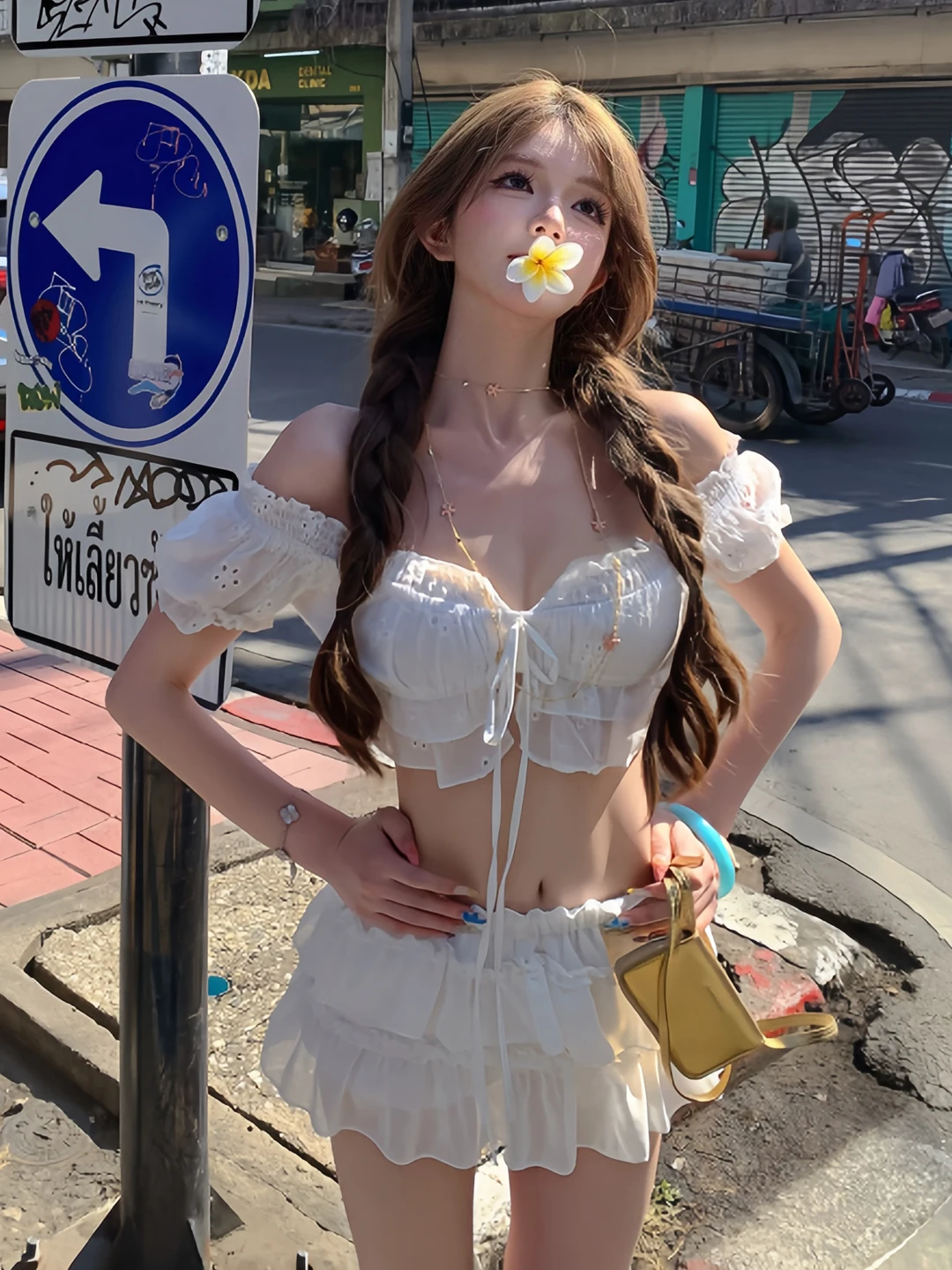 Sweet And Spicy Southeast Asian Girl Set Women's Summer White One-Shoulder Short Top Cake Skirt Two-Piece Suit
Sweet And Spicy Southeast Asian Girl Set Women's Summer White One-Shoulder Short Top Cake Skirt Two-Piece Suit