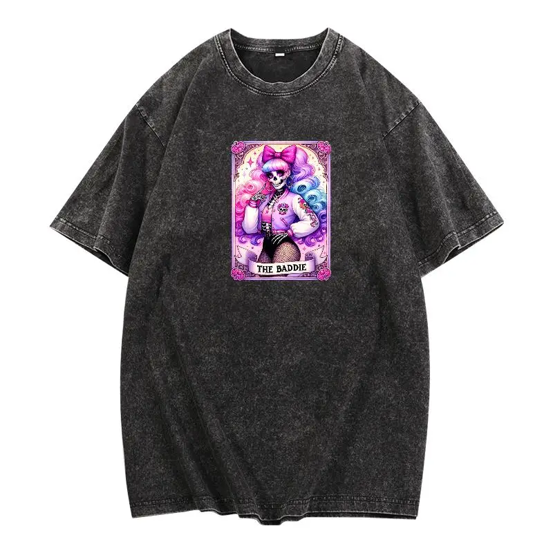 "The Baddie Tarot Card T-Shirt for Women | Skeleton Graphic Tee | Vintage Washed Witchy Gift | Aesthetic Goth Top"
"The Baddie Tarot Card T-Shirt for Women | Skeleton Graphic Tee | Vintage Washed Witchy Gift | Aesthetic Goth Top"