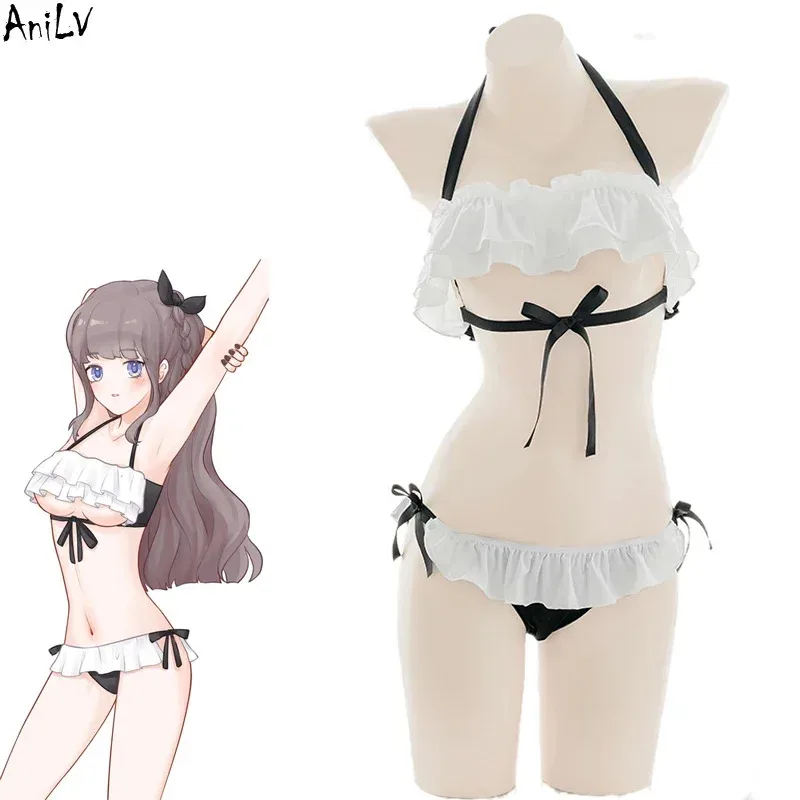 Anilv anime Lolita girl beach bikini swimsuit costume women kawaii sexy chiffon ruffle pajamas unirom lingerie cosplay
Anilv anime Lolita girl beach bikini swimsuit costume women kawaii sexy chiffon ruffle pajamas unirom lingerie cosplay