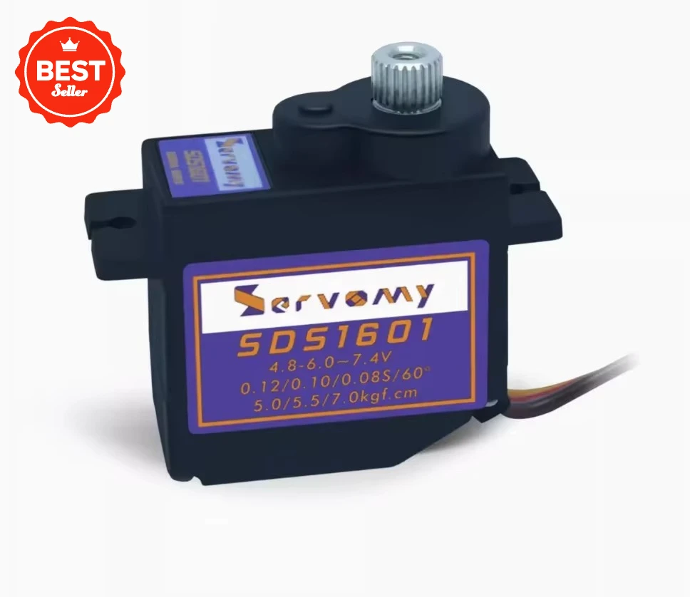 Горячая Servomy SDS1601 12 г с металлической шестерней, микро-мини-цифровой сервопривод, высокоскоростной угол 180 для вертолета 450 с фиксированным крылом, радиоуправляемый автоматический робот-манипулятор
Горячая Servomy SDS1601 12 г с металлической шестерней, микро-мини-цифровой сервопривод, высокоскоростной угол 180 для вертолета 450 с фиксированным крылом, радиоуправляемый автоматический робот-манипулятор