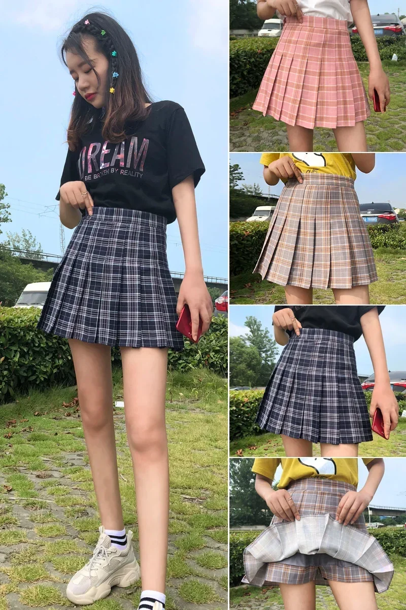 Summer Women Skirt High Waist Stitching Student Pleated Cute Sweet Girls Dance Mini Skirt Plaid Skirt Korean Fashion Clothing
Summer Women Skirt High Waist Stitching Student Pleated Cute Sweet Girls Dance Mini Skirt Plaid Skirt Korean Fashion Clothing