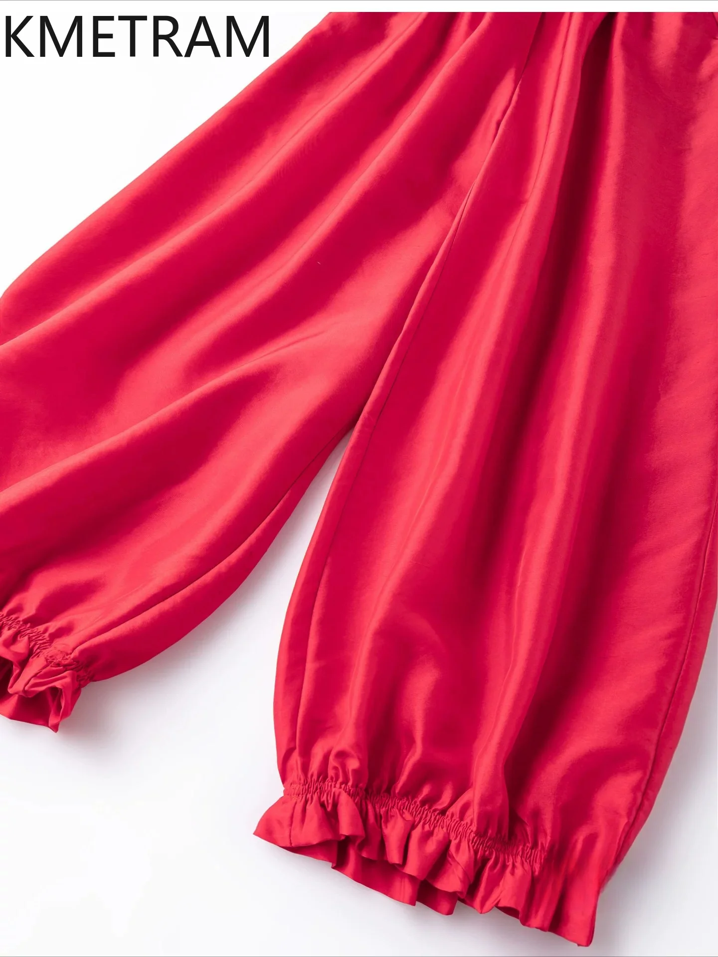 KMETRAM 100% Real Mulberry Silk Pants for Woman Red Ruffle Hem Baggy Pants Casual Summer Bloomers Trousers Women Clothes 2026 바지
KMETRAM 100% Real Mulberry Silk Pants for Woman Red Ruffle Hem Baggy Pants Casual Summer Bloomers Trousers Women Clothes 2026 바지