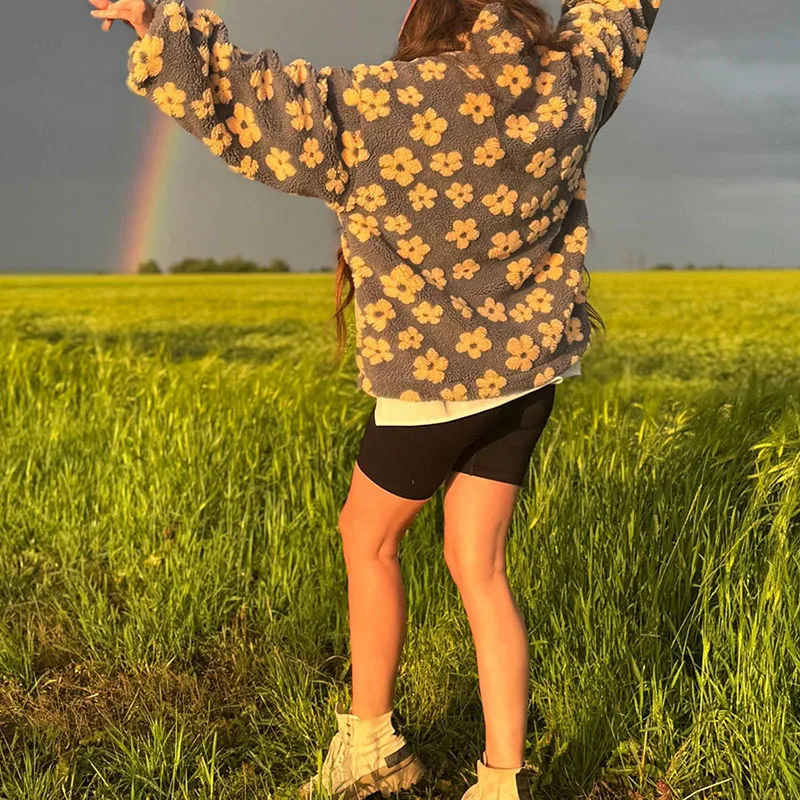 Пуловеры с воротником-стойкой и цветочным принтом для отдыха, новые зимние свободные толстовки с длинными рукавами, женские осенние теплые топы на молнии
Пуловеры с воротником-стойкой и цветочным принтом для отдыха, новые зимние свободные толстовки с длинными рукавами, женские осенние теплые топы на молнии