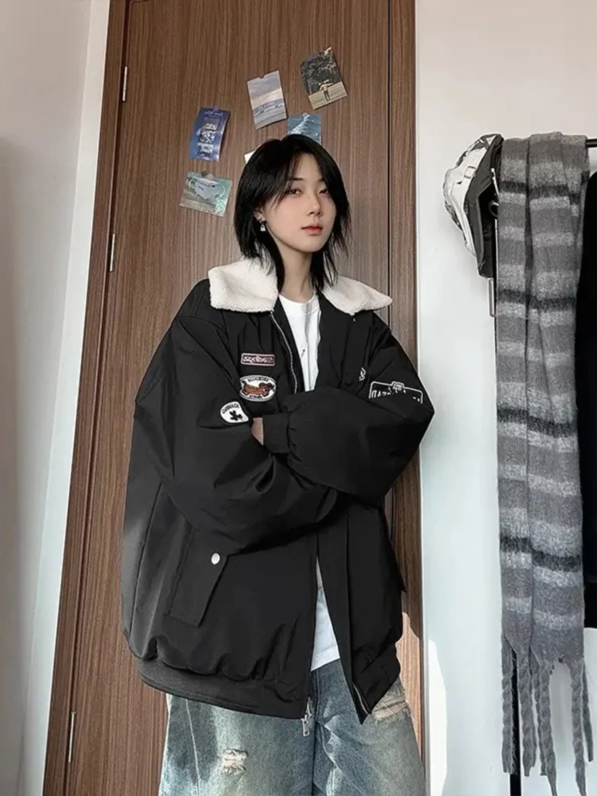 Thiened Fce Pilot Jaet Cotton Padded Men's Winter Coat Embroidered Baseball Sle College Faion Couple's Outerwear
Thiened Fce Pilot Jaet Cotton Padded Men's Winter Coat Embroidered Baseball Sle College Faion Couple's Outerwear